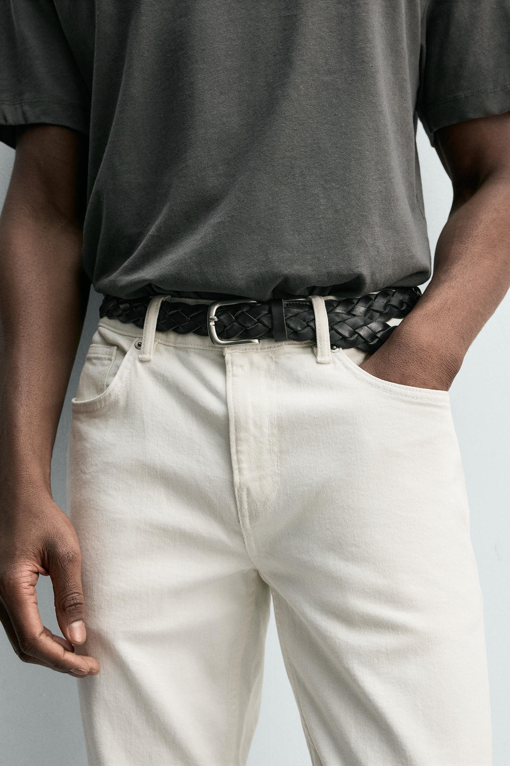 JEANS SLIM FIT B?SICO / Blanco roto - Zara фото 7