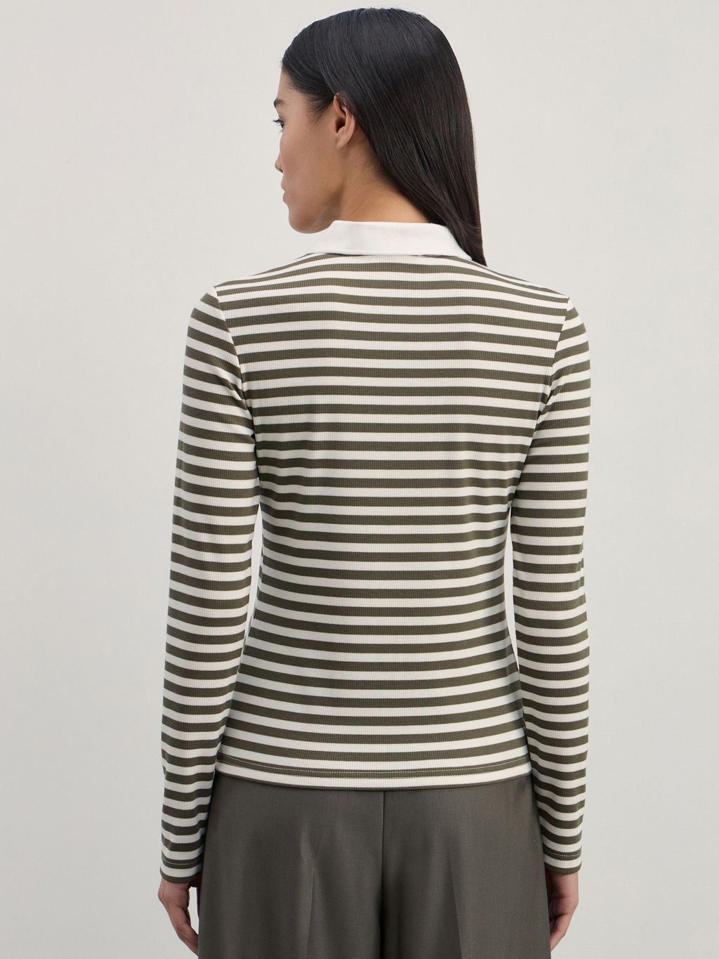Лонгслив в полоску с молнией из вискозы / Zarina  фото 5