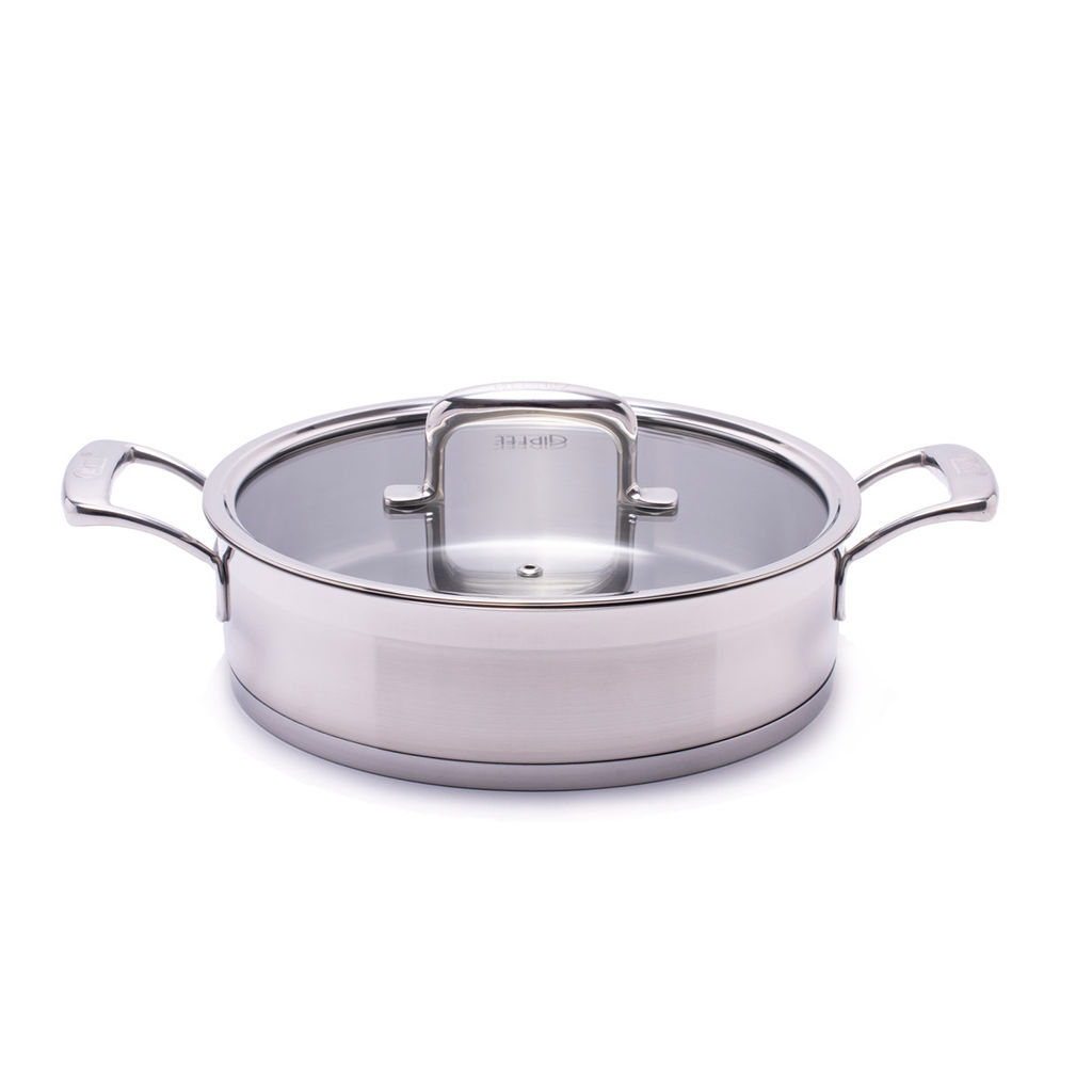 1230 GIPFEL Сотейник PRESTIGE 24х6,5см/2,9л, со стеклянной крышкой, с индукционным капсульным дном. Материал: нерж. сталь 18/10. Толщина: 0,7мм / 5мм  фото 2