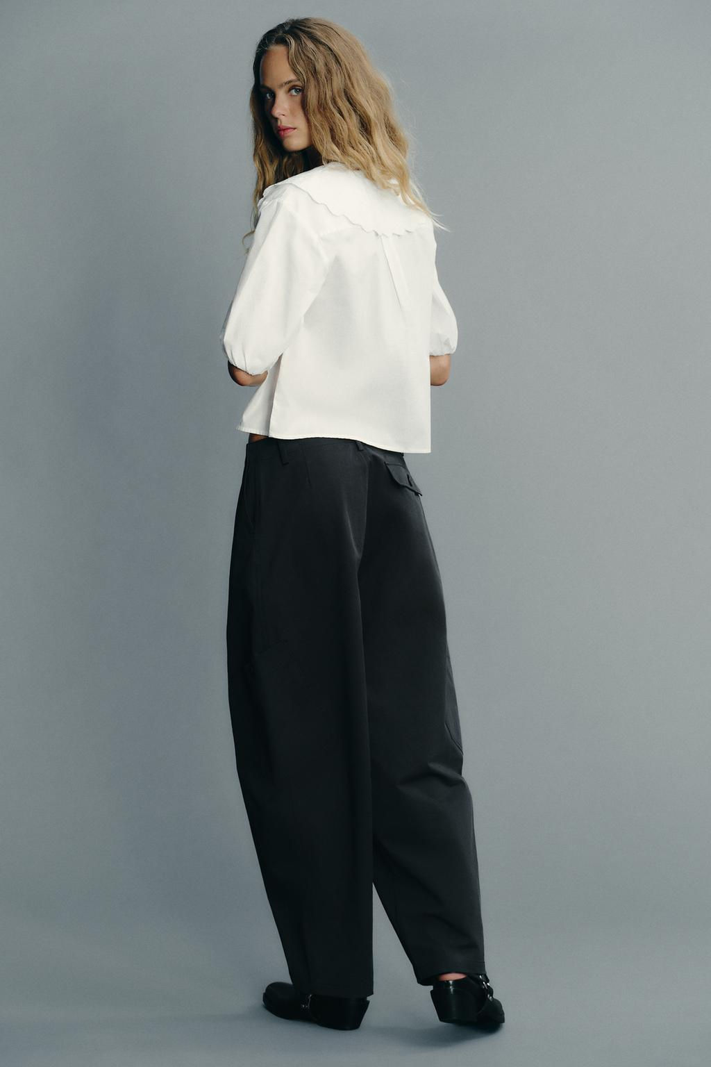 EMBROIDERED PETER PAN COLLAR SHIRT - Zara фото 5
