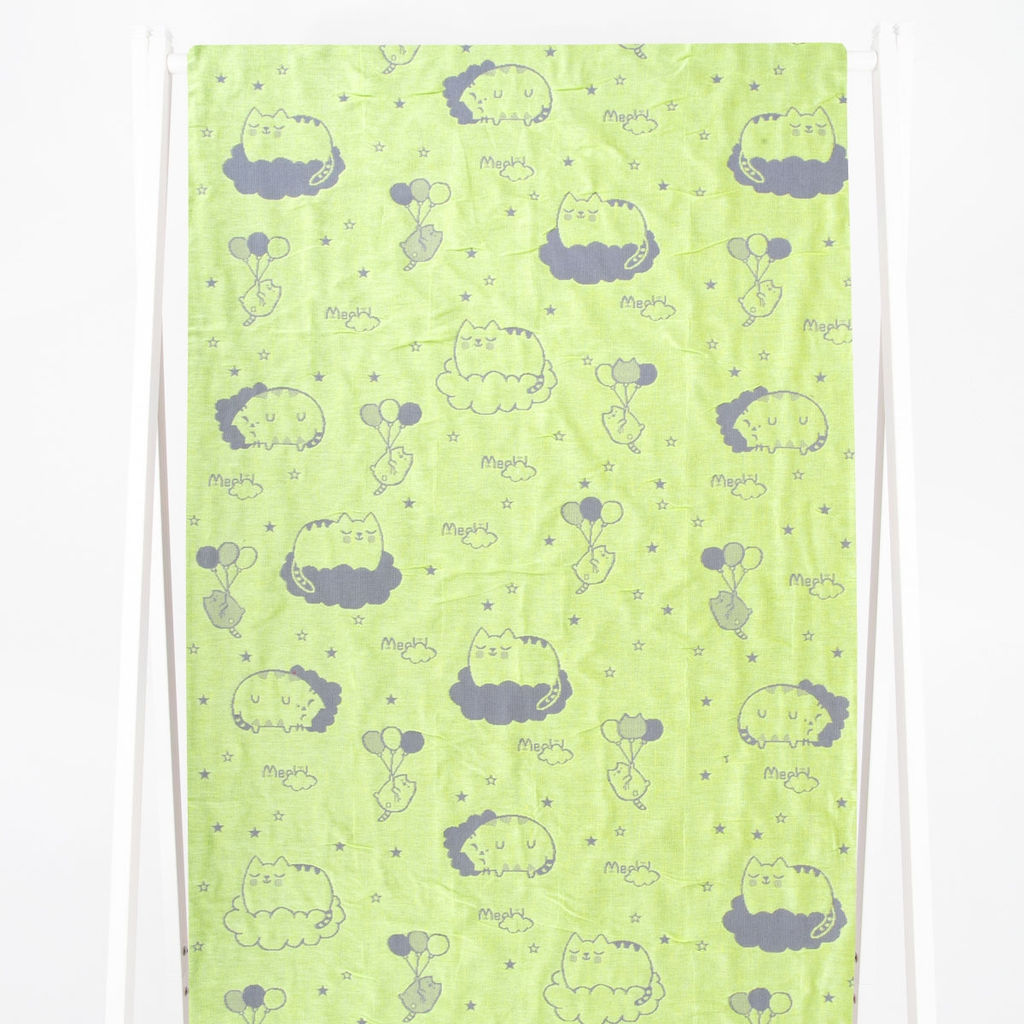 2о22.129ж1 Мяу в облаках (св.салатовый) Полотенце 67х140 см
