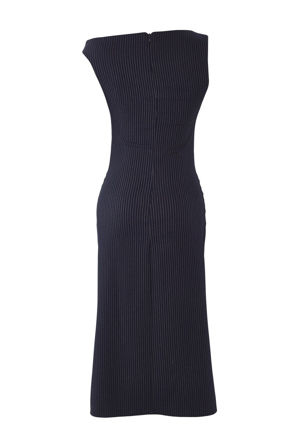 Lacivert Cizgili Vucudu Saran Midi Dokuma Elbise TWOSS25EL00264