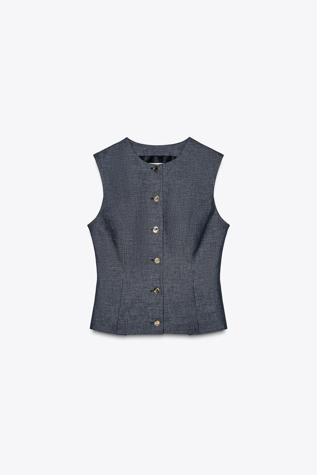 LINEN WAISTCOAT WITH DARTS - Zara фото 5