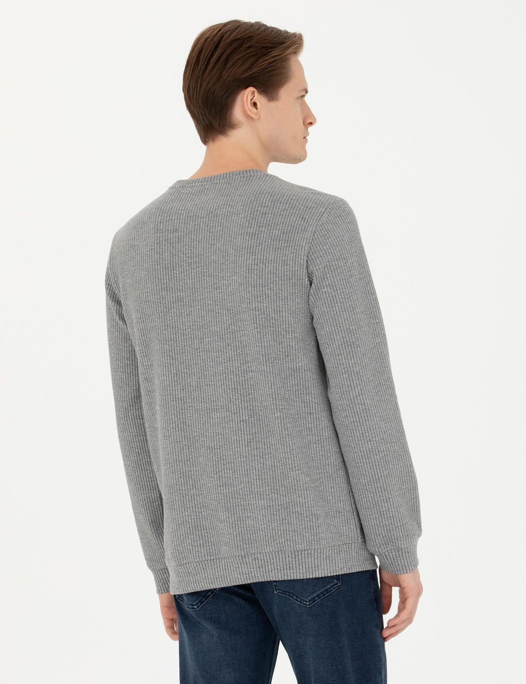 Серый меланжевый свитшот с круглым вырезом - Cacharel фото 5