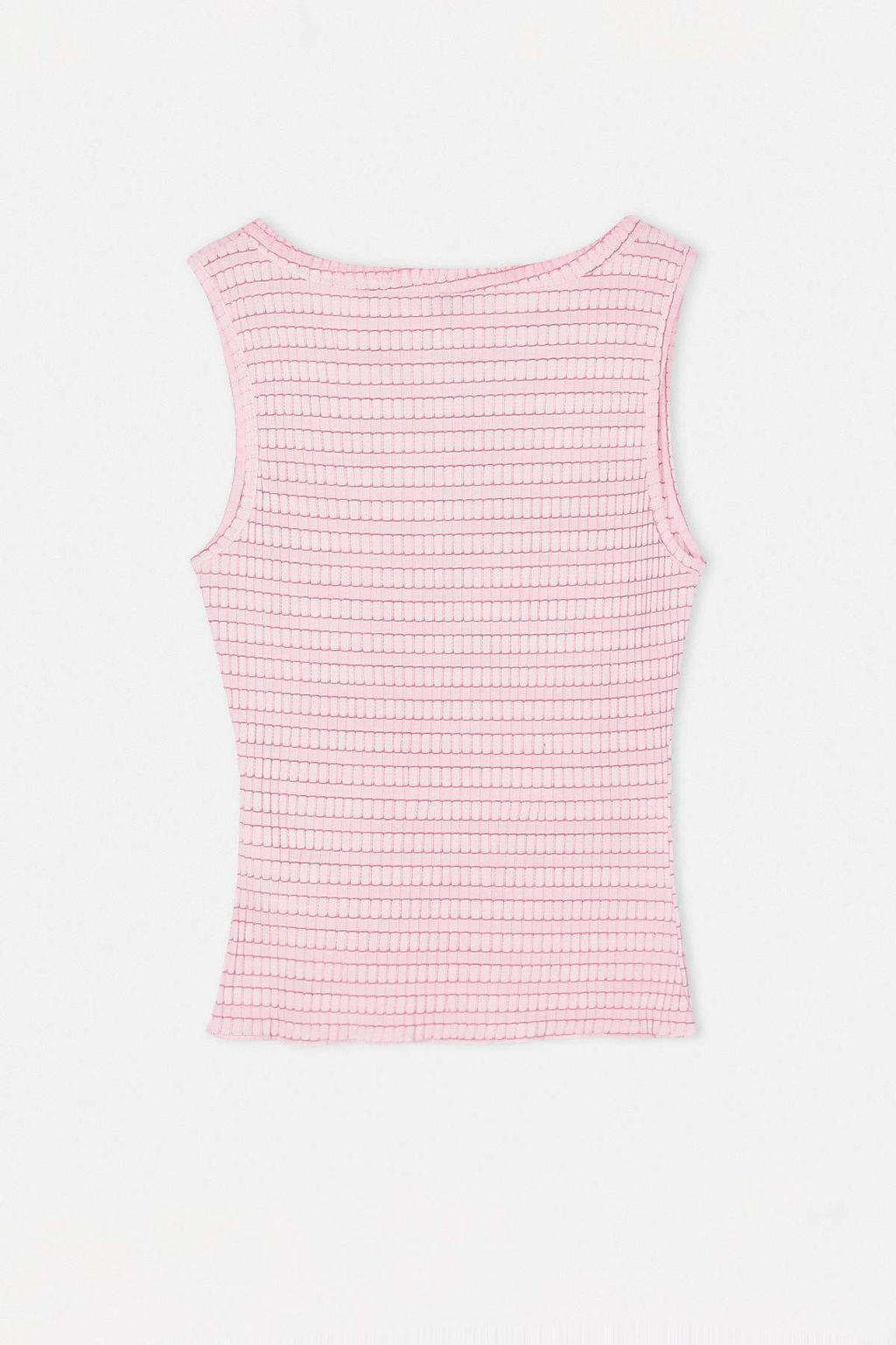 Pembe Cizgili Fitted Havuz Yaka Kal?n Ask?l? Kolsuz Orme Atlet TWOSS26AL00066 - Trendyolmilla фото 2