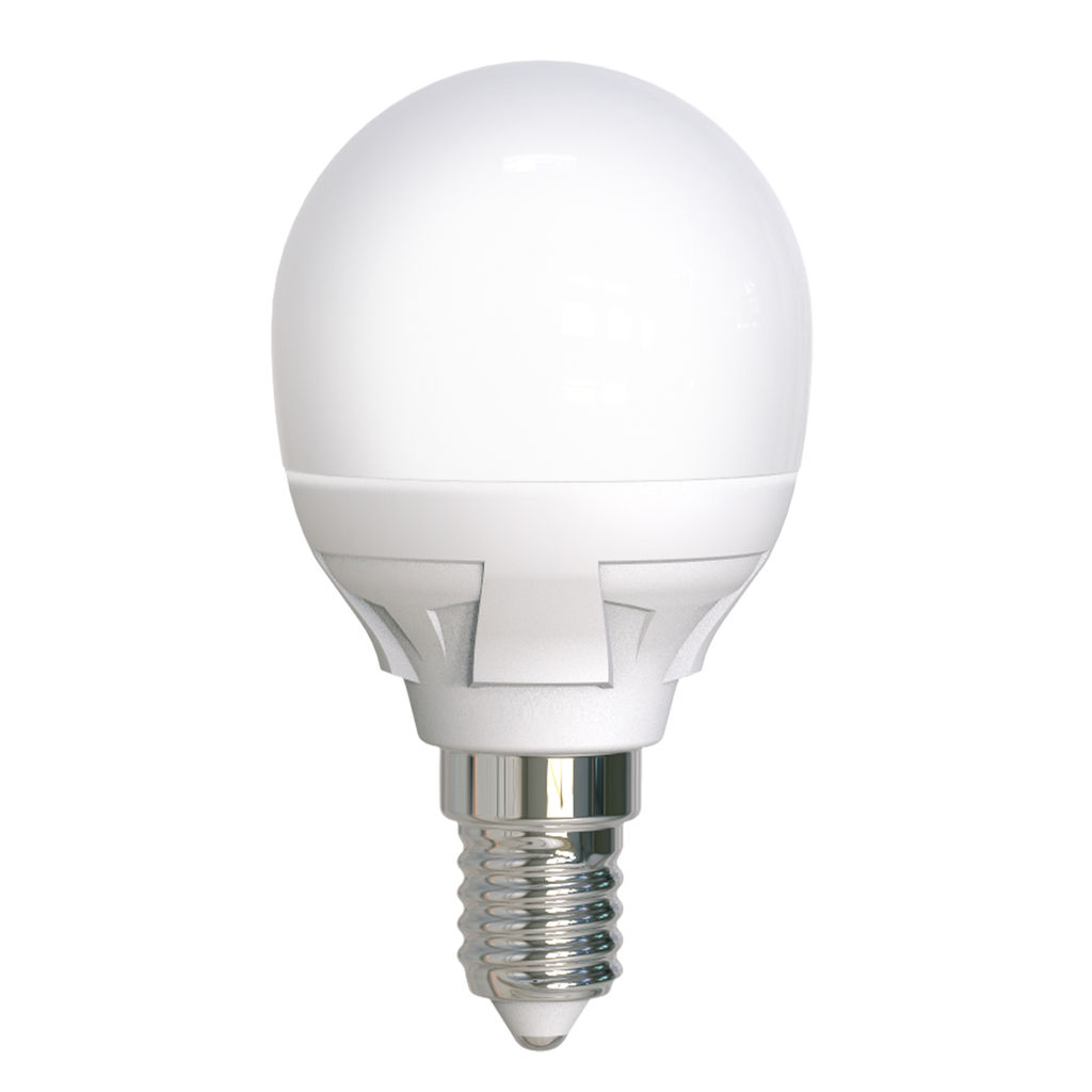 LED-G45 7W/6500K/E14/FR PLP01WH Лампа светодиодная. Форма шар, матовая. Серия ЯРКАЯ. Дневной белый свет (6500K). Картон. ТМ Uniel