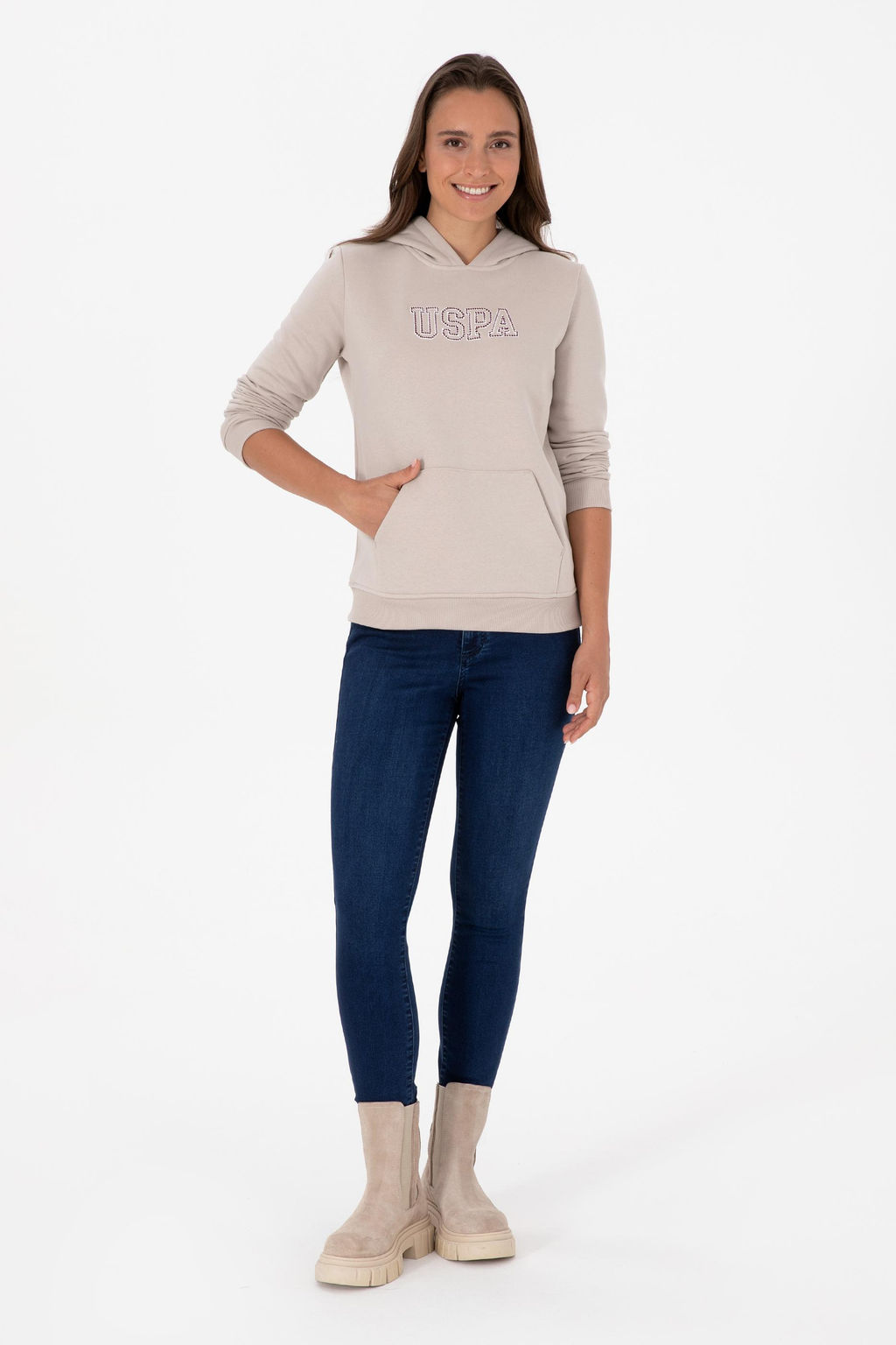 Kad_n Ta_ _ardonlu Kap__onlu Basic Sweatshirt - U.s. polo assn фото 4
