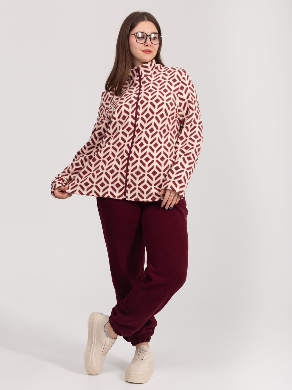 Костюм женский флисовый с брюками "ЭРИКА" БОРДО