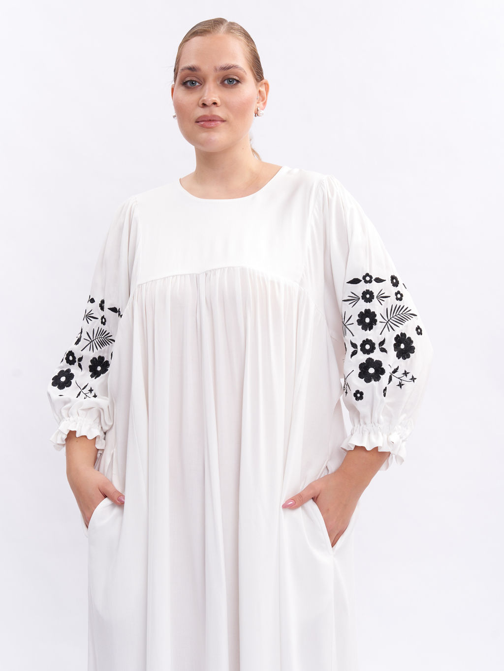 Платье А-силуэта с вышивкой PP29104WHT04 - Артесса фото 8