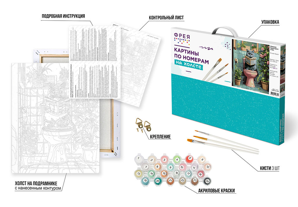 ФРЕЯ PNB/PL-344 Набор для раскрашивания по номерам 50 х 40 см Личное пространство