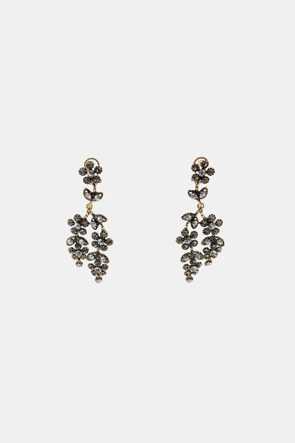 WATERFALL FLOWER JEWEL EARRINGS - Zara фото 2