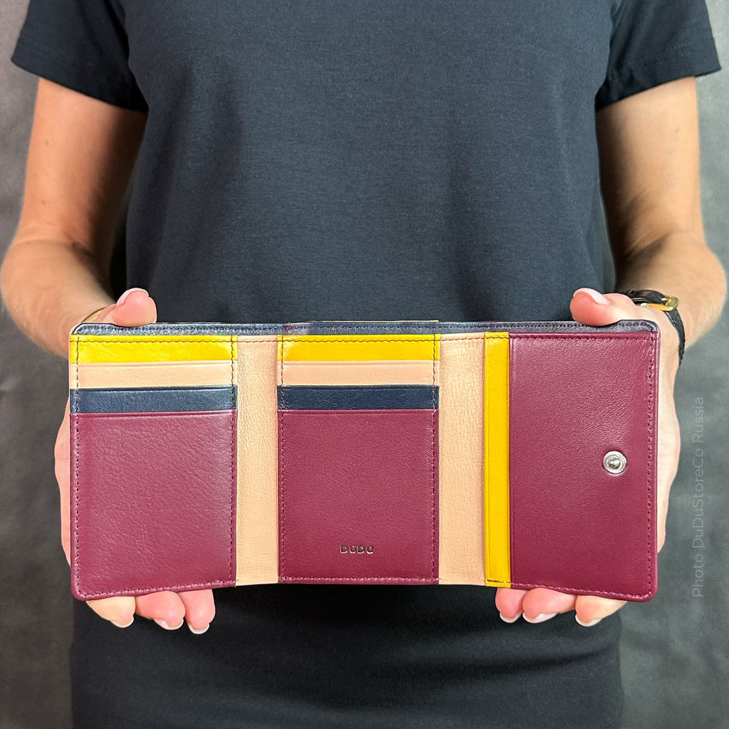 Итальянский женский кожаный кошелек DuDu серии Corsica | бордовый - Dudubags фото 8