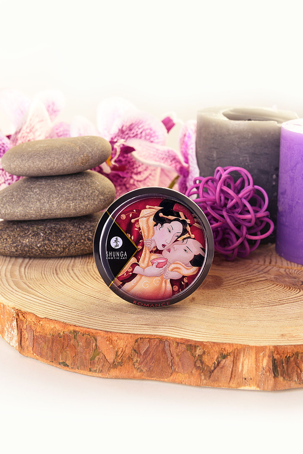 Массажное аромамасло в виде свечи Shunga Романтика.Шампанское и клубника (Romance), 30 мл