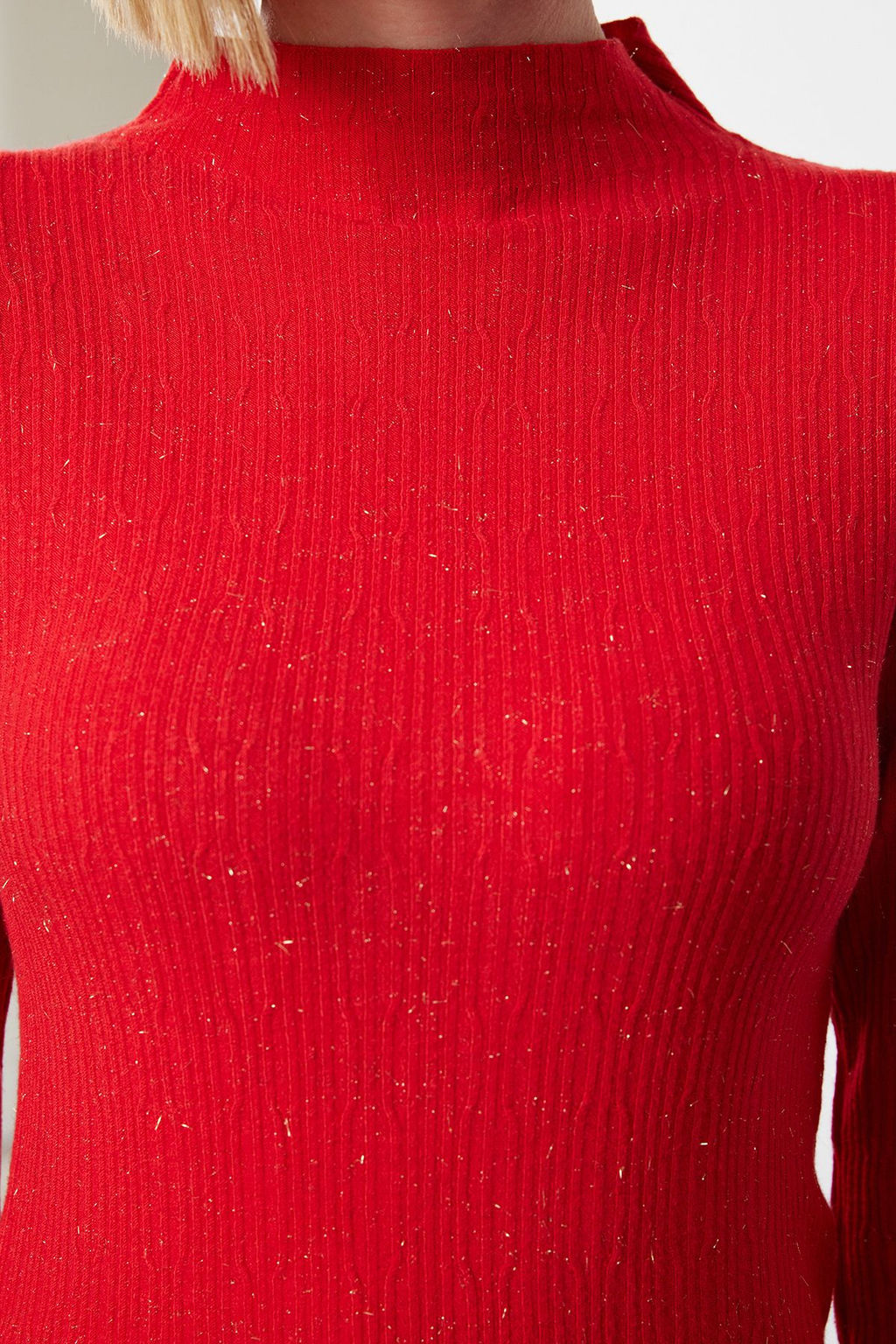 Siyah Premium Iplik/Ozel Iplik Dik Yaka Triko Kazak TWOAW25KZ00030 - Trendyolmilla фото 11