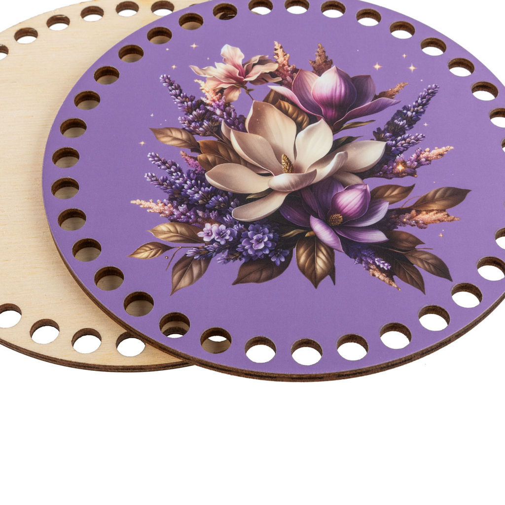 Заготовка для декорирования Love2art ДВ-02 Набор донышек для вязания Матовый фанера d 15 см х 0.4 см 2 шт 10 Лавандовая история  фото 5