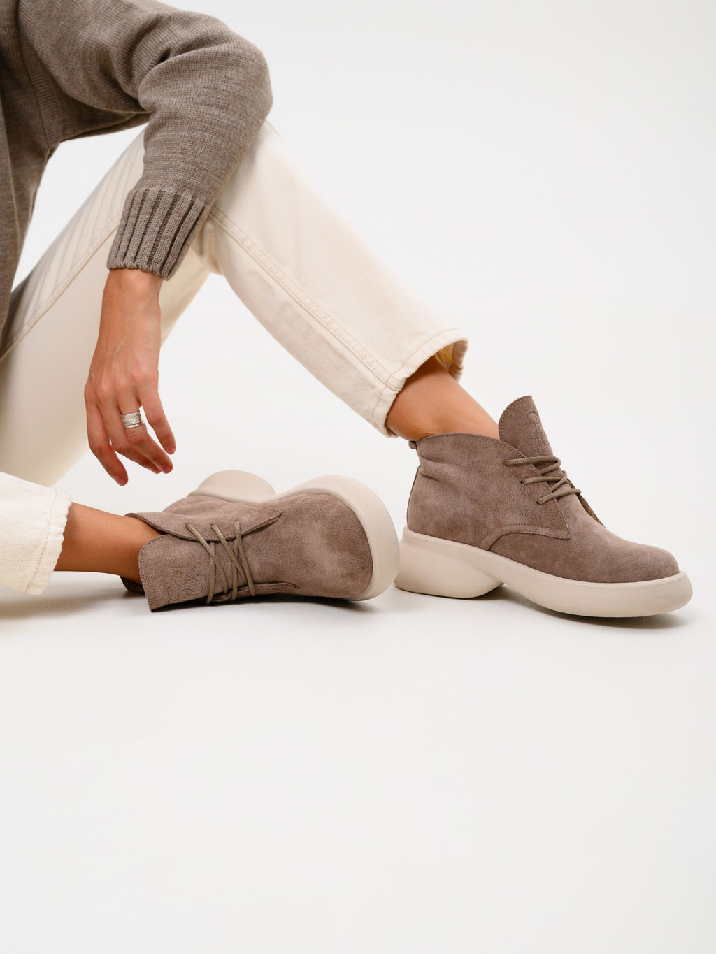 Ботинки 308.927be. капучино замша/Байка