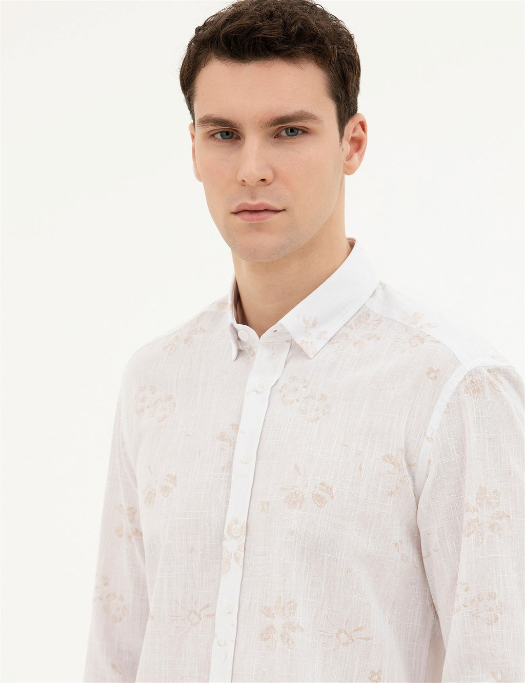 Bej Regular Fit Uzun Kollu G_mlek - Pierre cardin фото 2