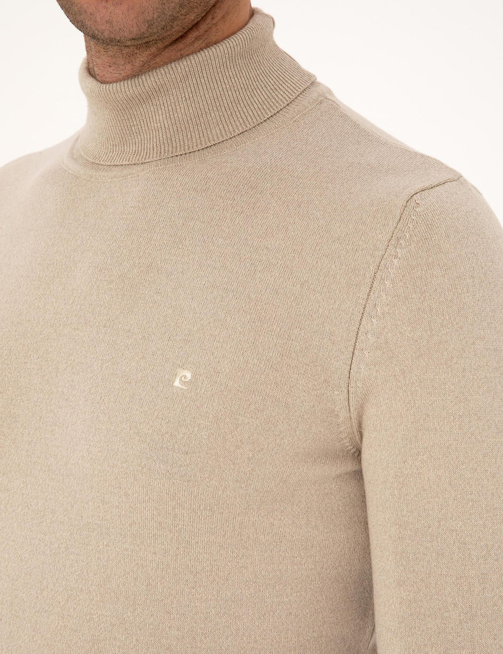 Kum Melanj Slim Fit Bal_k__ Yaka Basic Triko Kazak - Pierre cardin фото 7