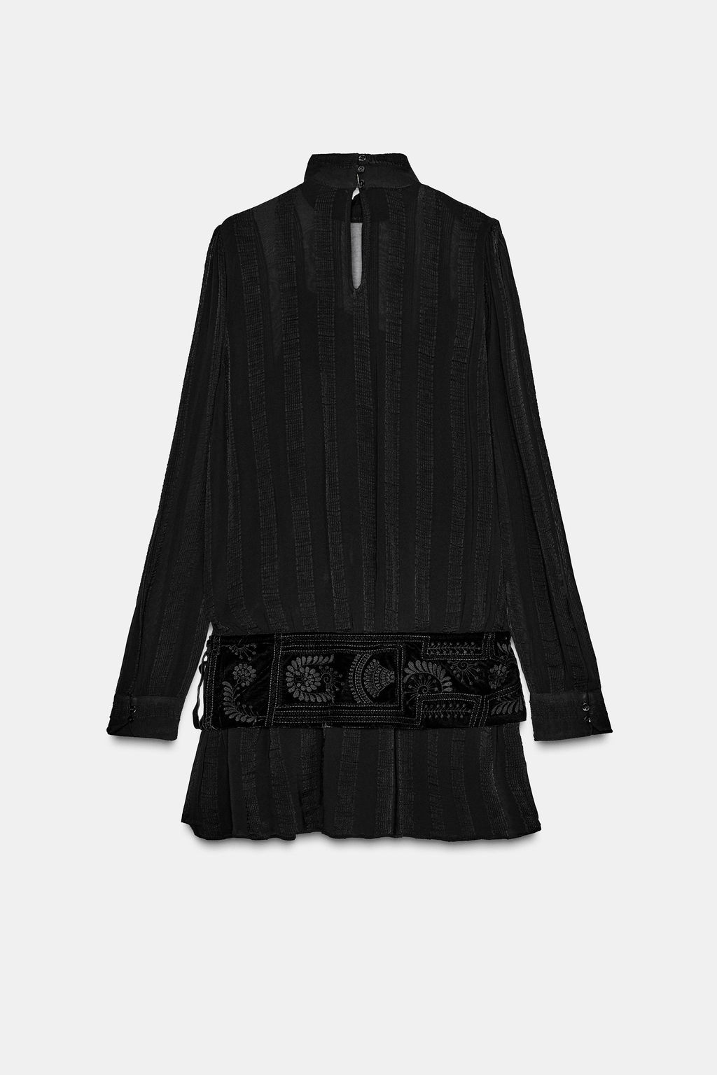 ZW COLLECTION CONTRAST DRESS WITH EMBROIDERED SASH - Zara фото 6