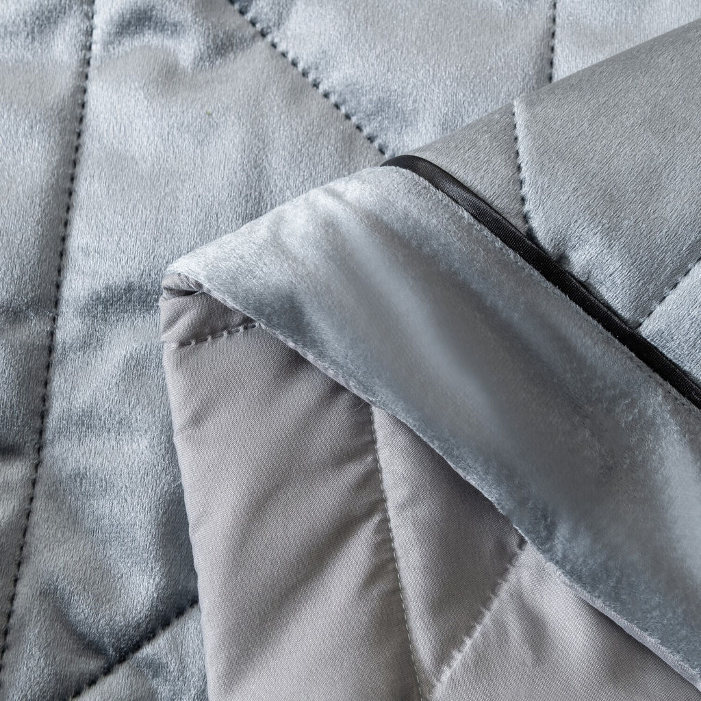 Велюровое покрывало в клетку и две наволочки OVL038 240*260/50-70 2 шт - Ситрейд фото 6