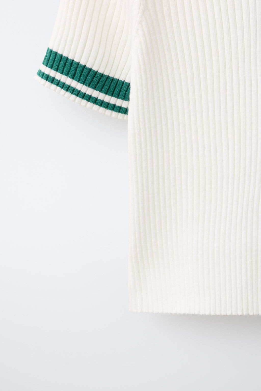 POLO RIB CREMALLERA CONTRASTE / Verde medio - Zara фото 4