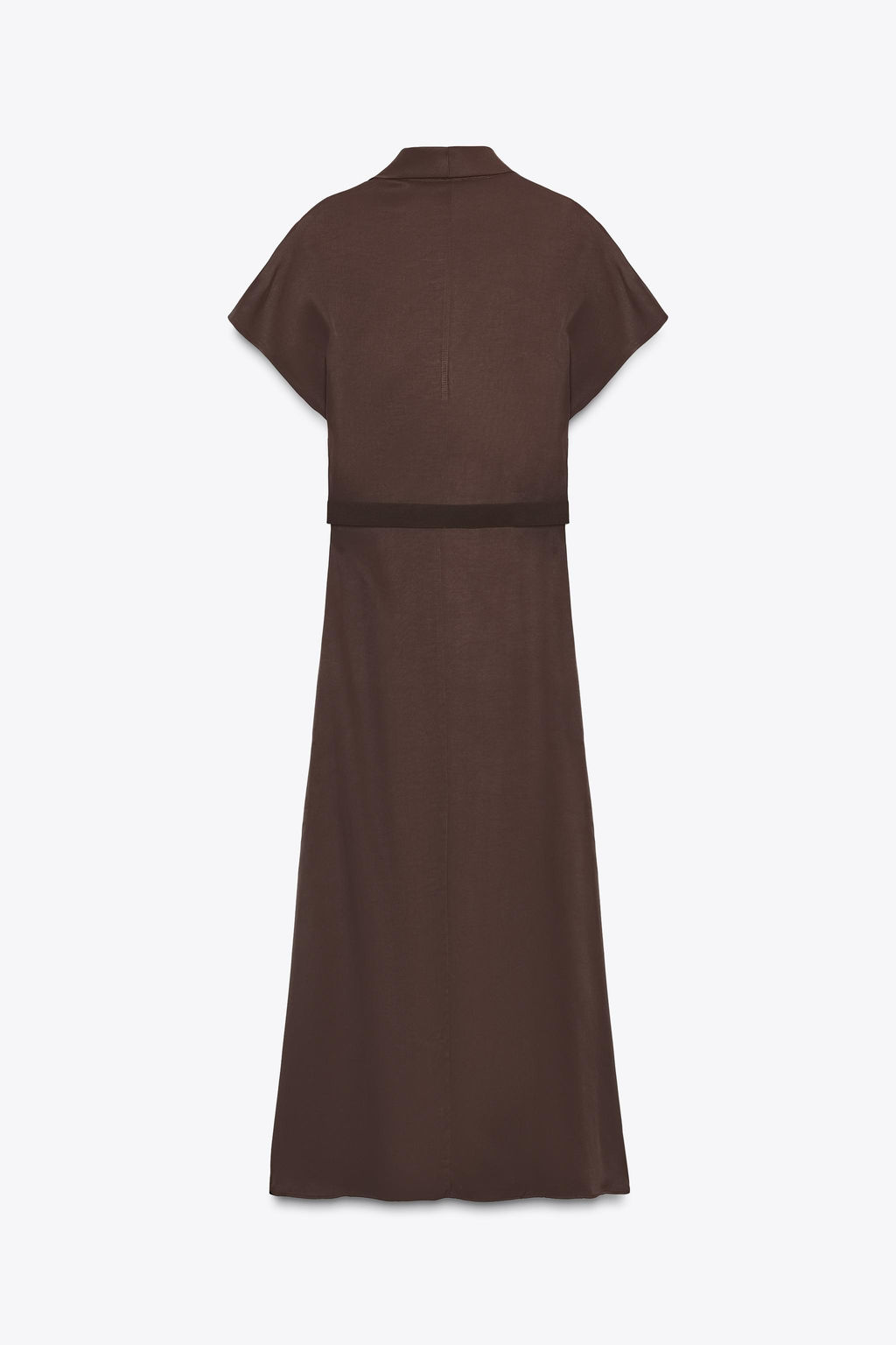 COWL NECK MIDI DRESS WITH BELT - Zara фото 7