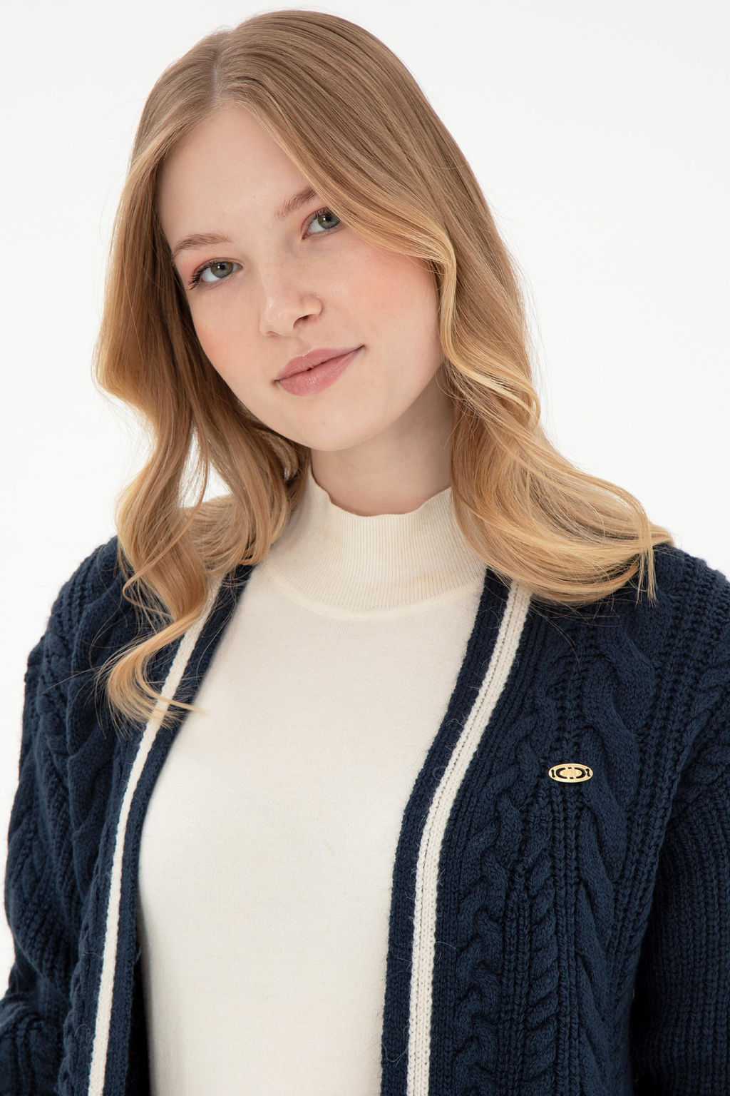 Женский темно-синий трикотажный кардиган Неожиданная скидка в корзине - U.s. polo assn фото 2