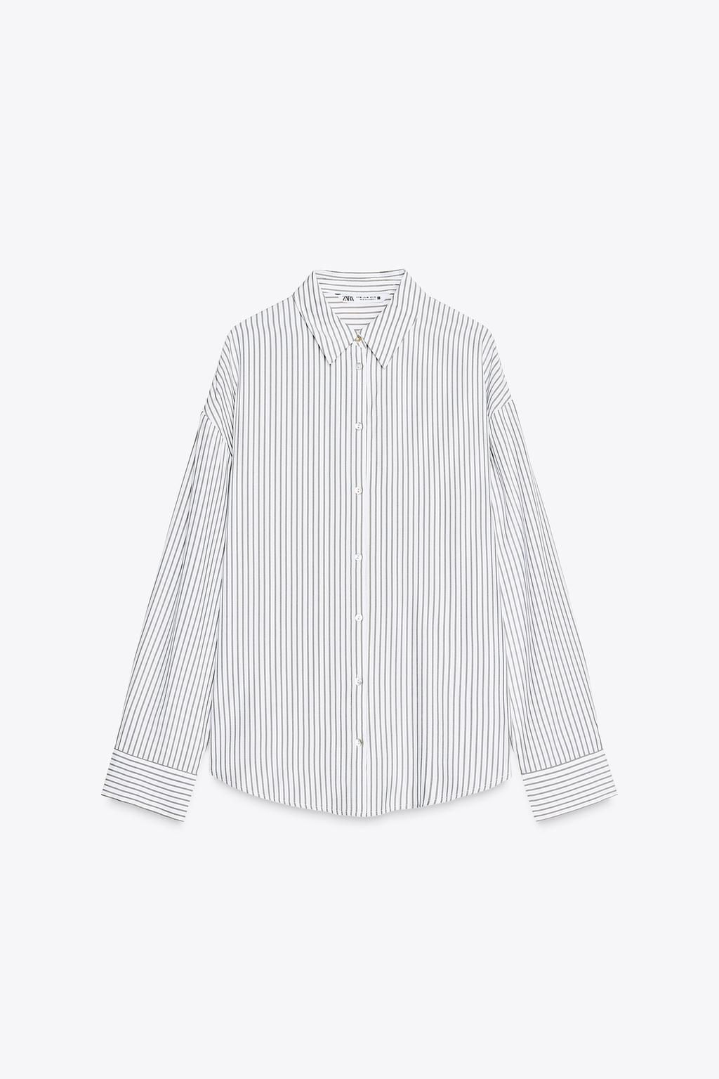 OVERSIZE STRIPED SHIRT - Zara фото 8