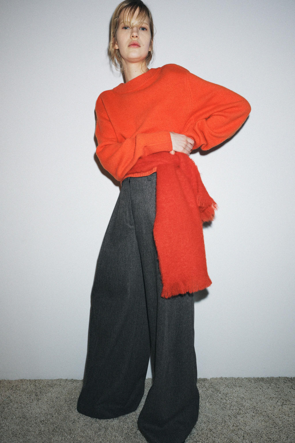 ZW COLLECTION WIDE-LEG DARTED TROUSERS - Zara фото 5