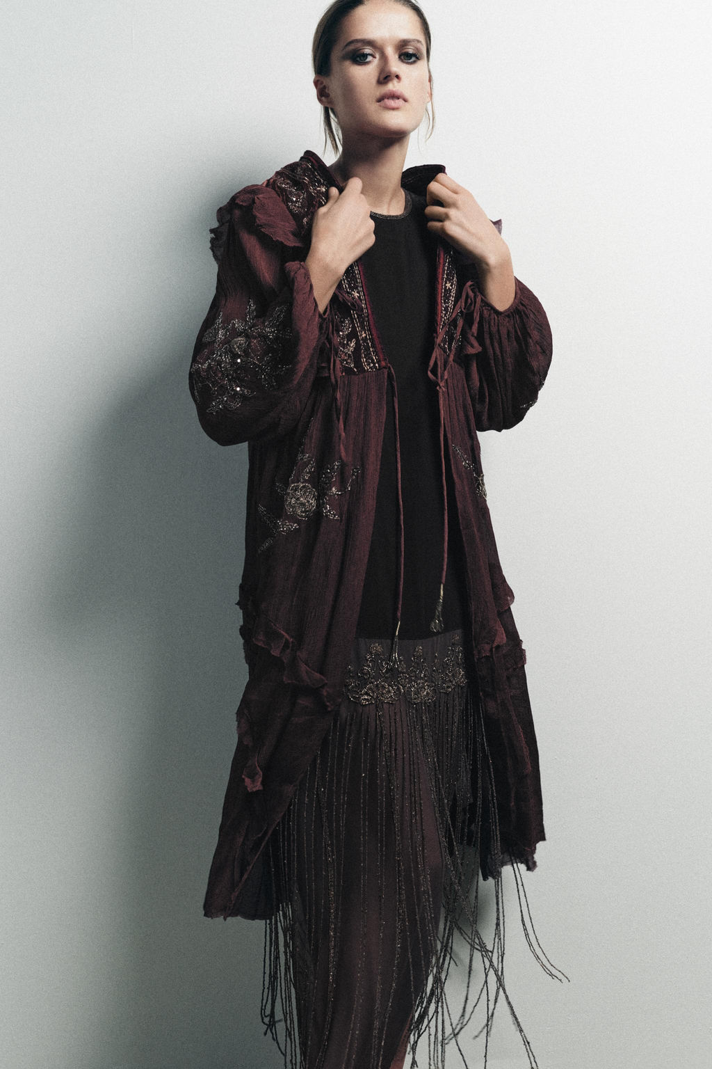 COMBINED GEORGETTE SEQUIN TOP - Zara фото 3