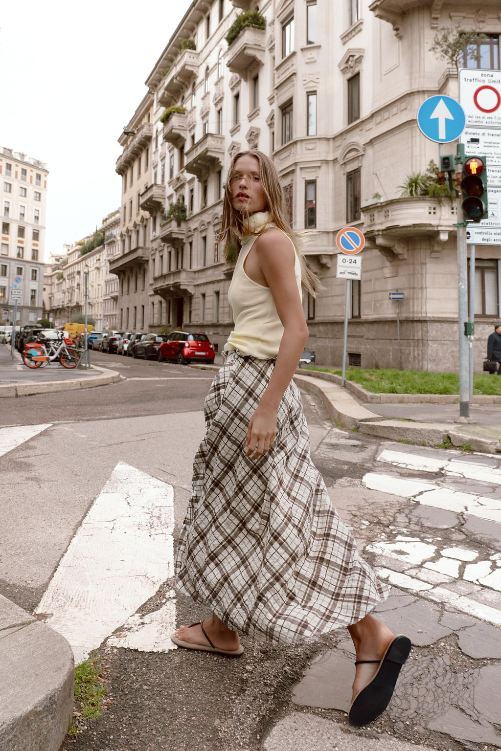 FALDA MIDI CUADROS / Multicolor - Zara фото 4