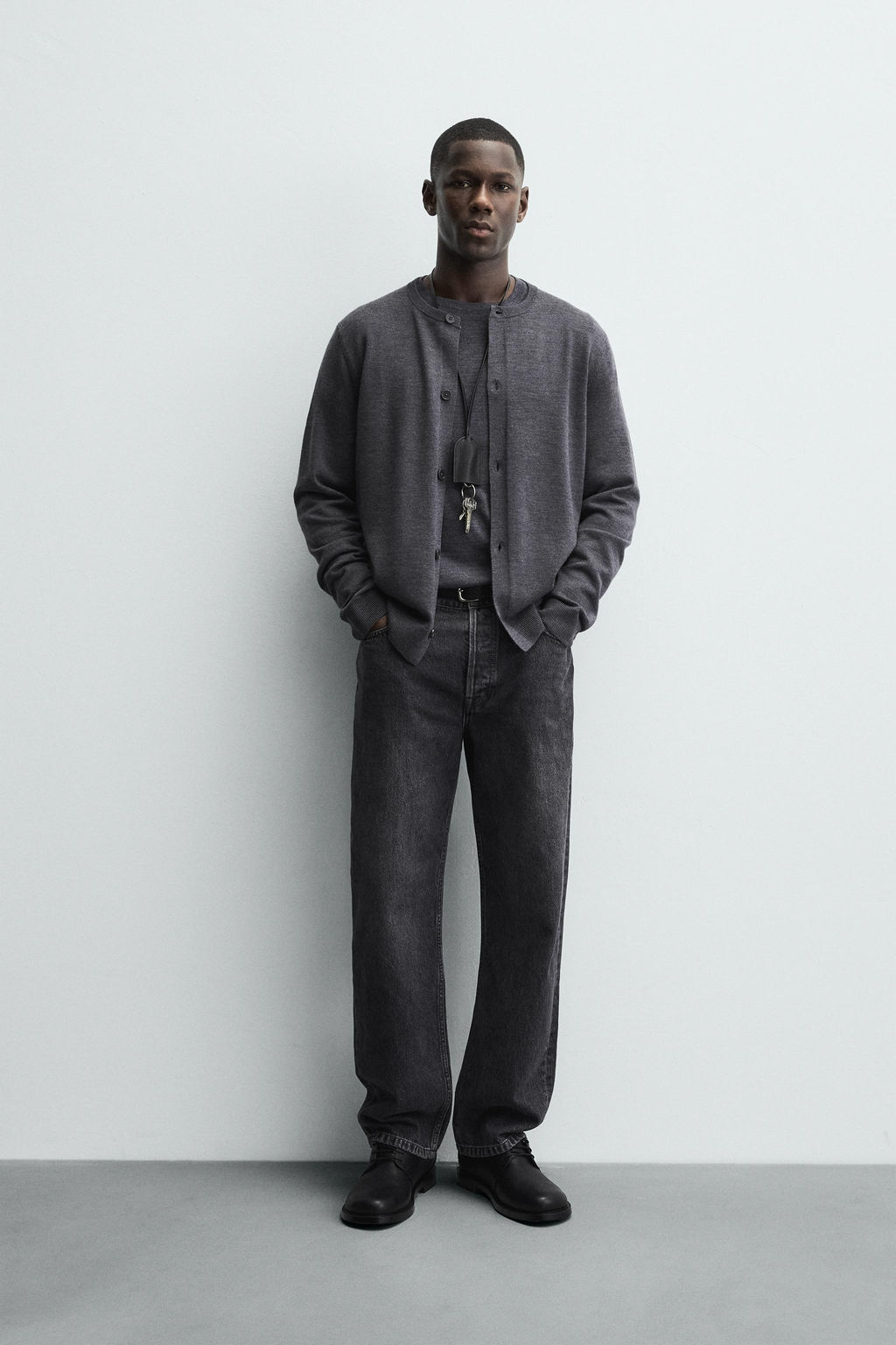 REGULAR FIT CARDIGAN WITH WOOL