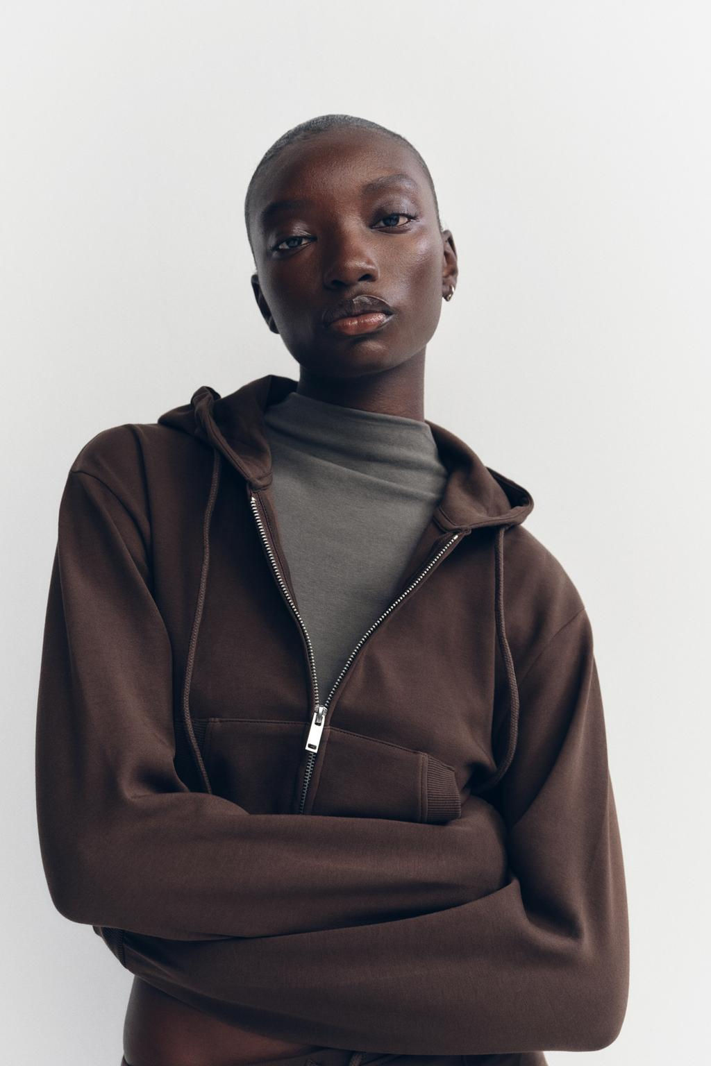 CROPPED INTERLOCK SWEATSHIRT - Zara фото 19