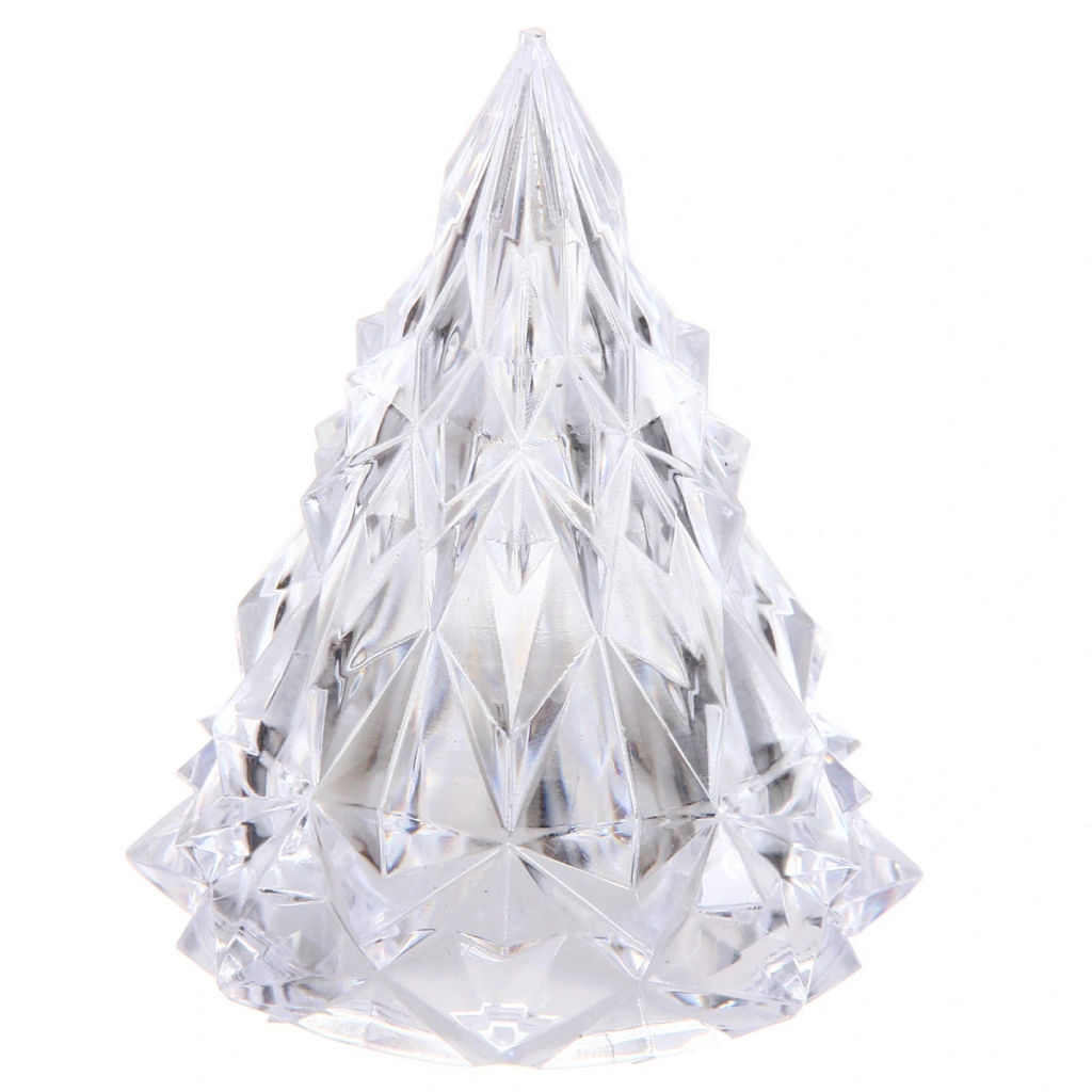 Цена за 2шт. Сувенир с подсветкой "Кристальная ёлочка" 6,5*8 см, Теплый белый