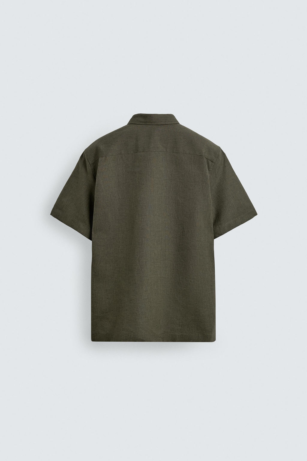 CAMISA ESTRUCTURA LINO - ALGOD?N / Oliva oscuro