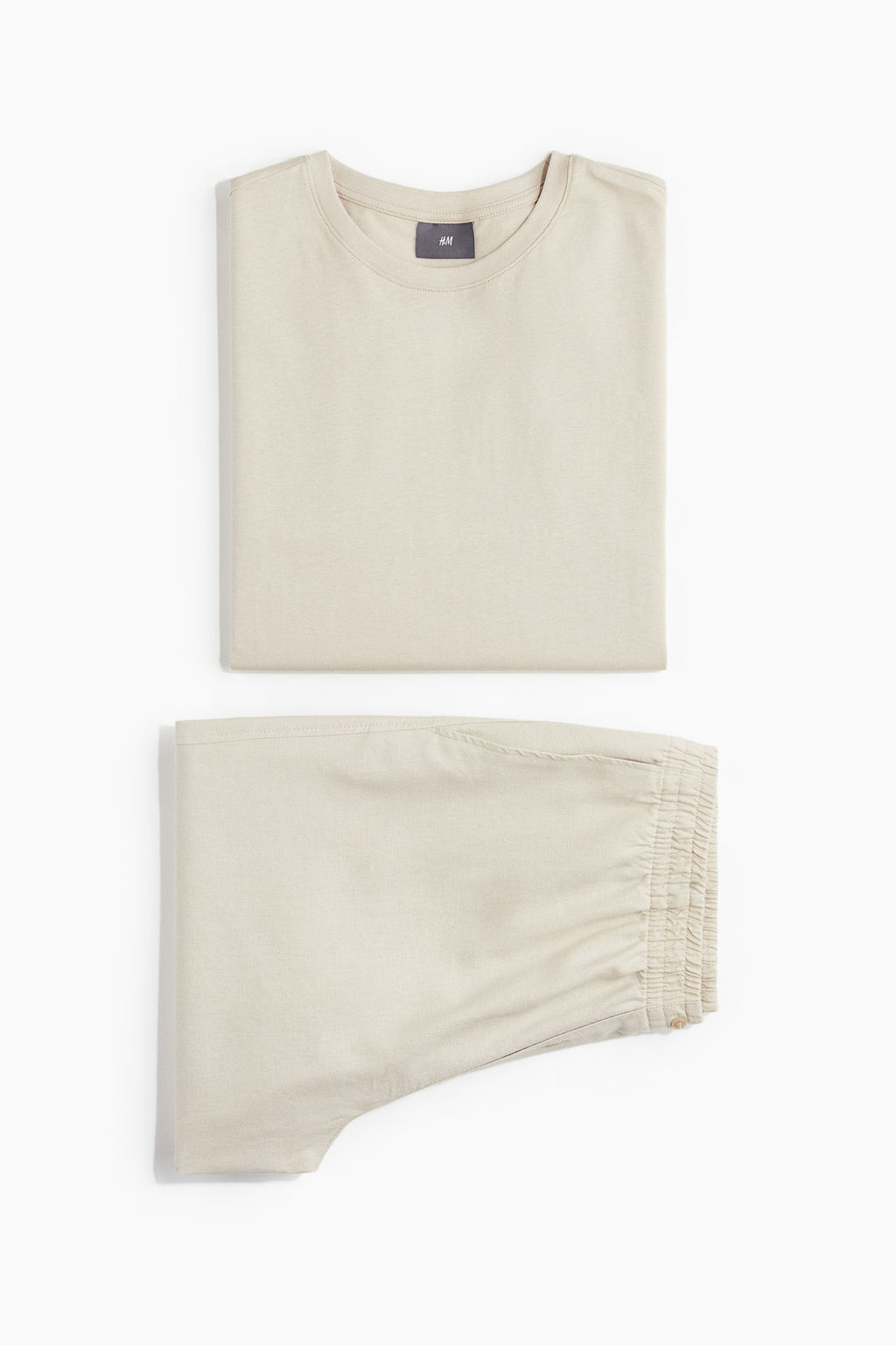 Pijama corto de dos piezas en mezcla de lino - H&m фото 2