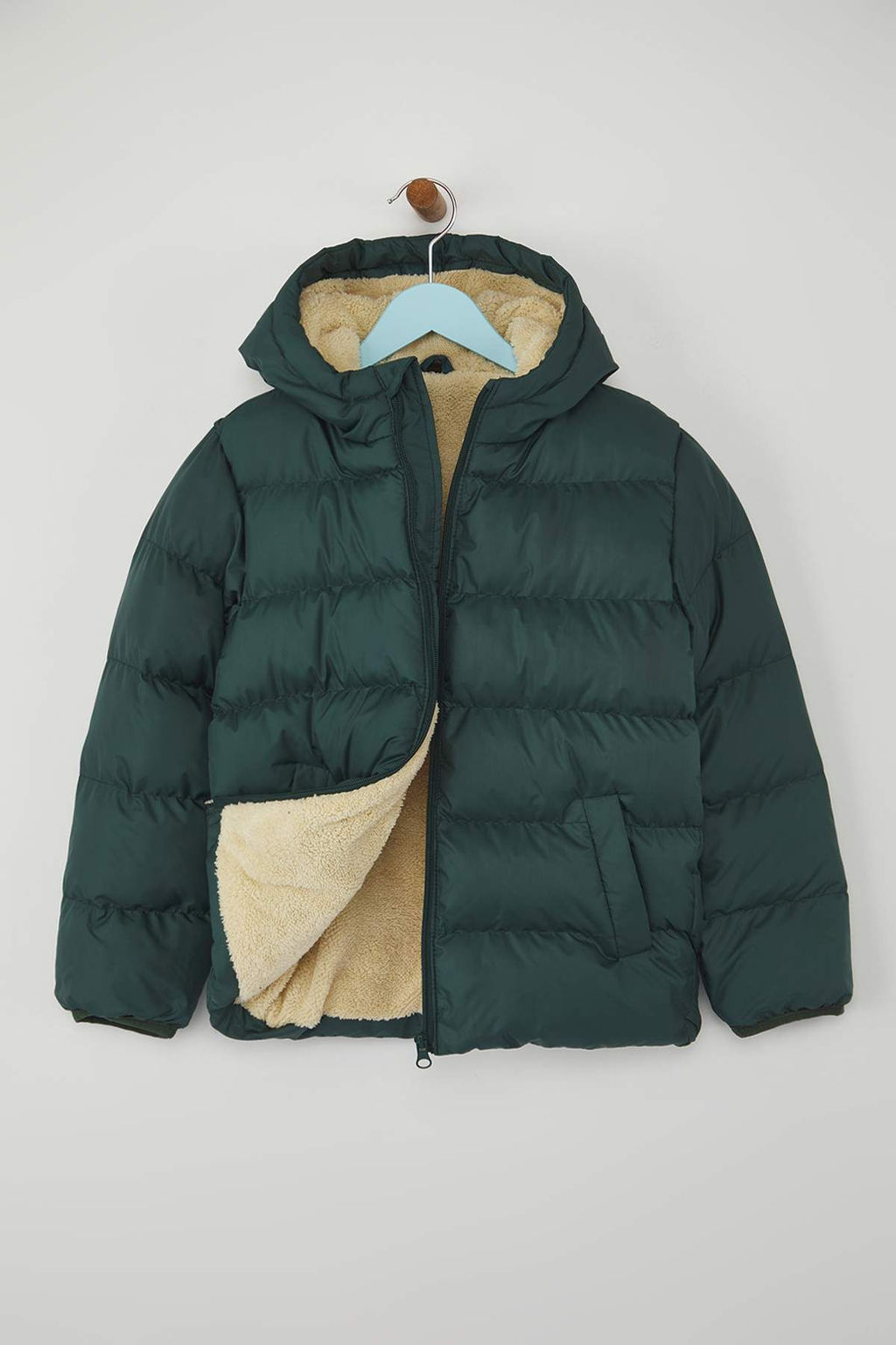 Yesil Duz/Basic Kal?n Kapusonlu Regular Unisex Cocuk Mont TKDAW26MO00008 - Trendyolmilla фото 3