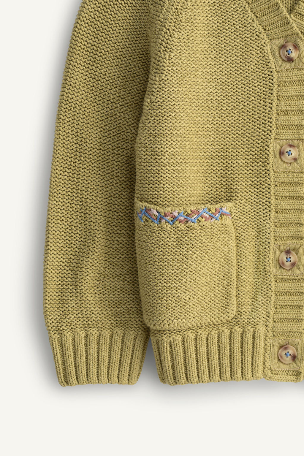 CHAQUETA PUNTO PESPUNTES BORDADOS LIMITED EDITION / verde lavado - Zara фото 8