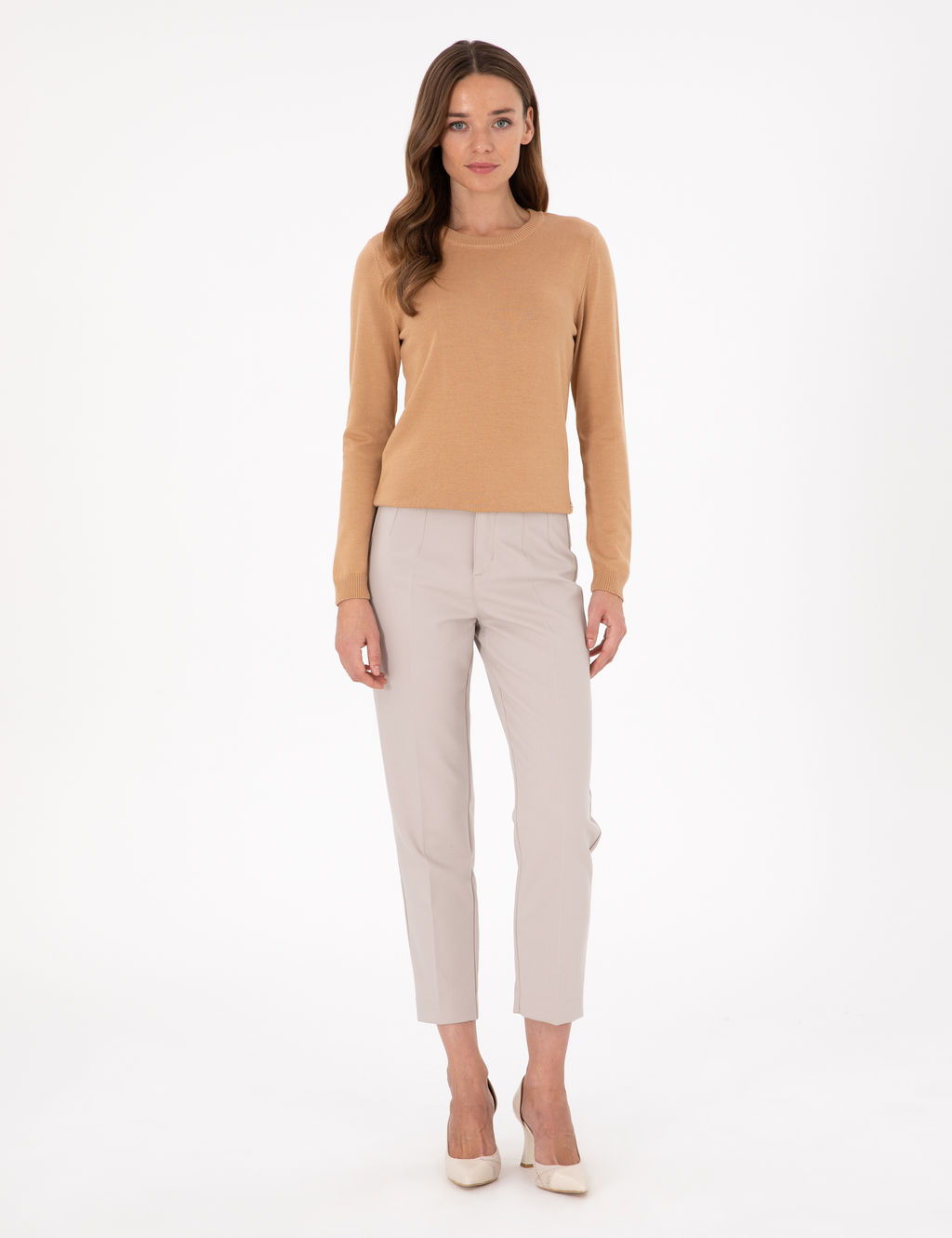 Camel Slim Fit Basic Kazak