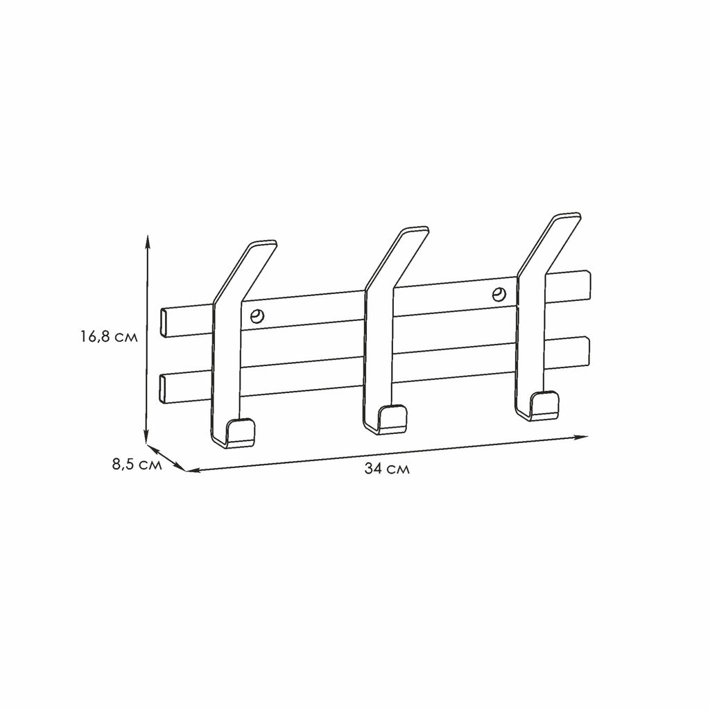 Вешалка настенная металл. "Торонто 3" белый