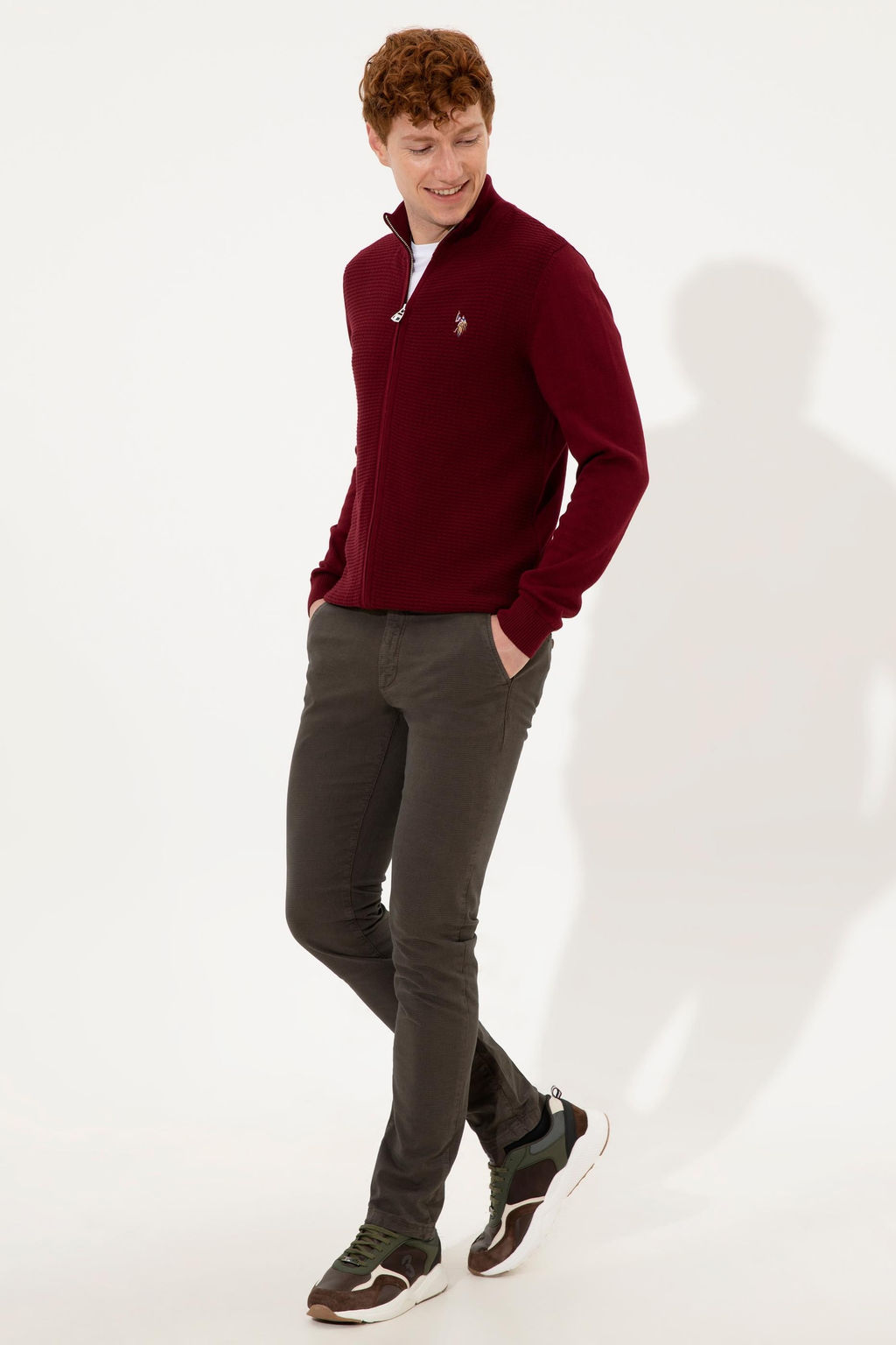 Erkek Bordo Basic Triko H_rka