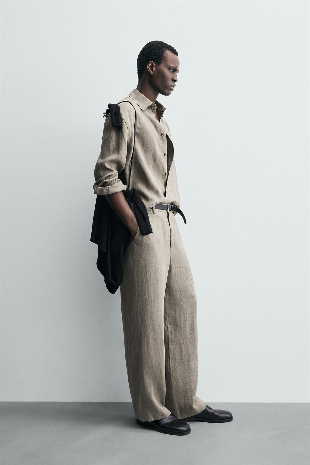 100% WASHED LINEN SHIRT - Zara фото 5