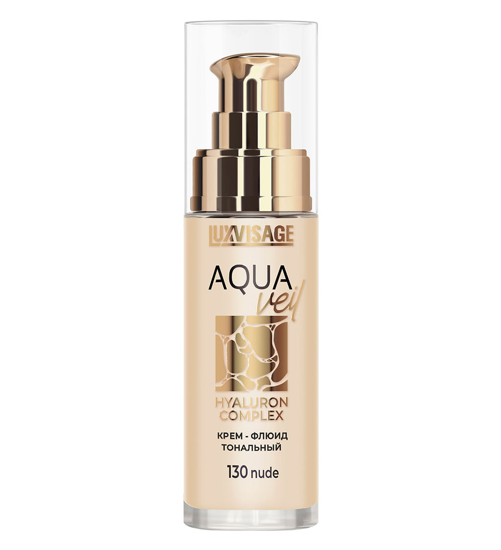 LuxVisage Крем-флюид тональный AQUA veil HYALURON COMPLEX тон 130 nude 30мл
