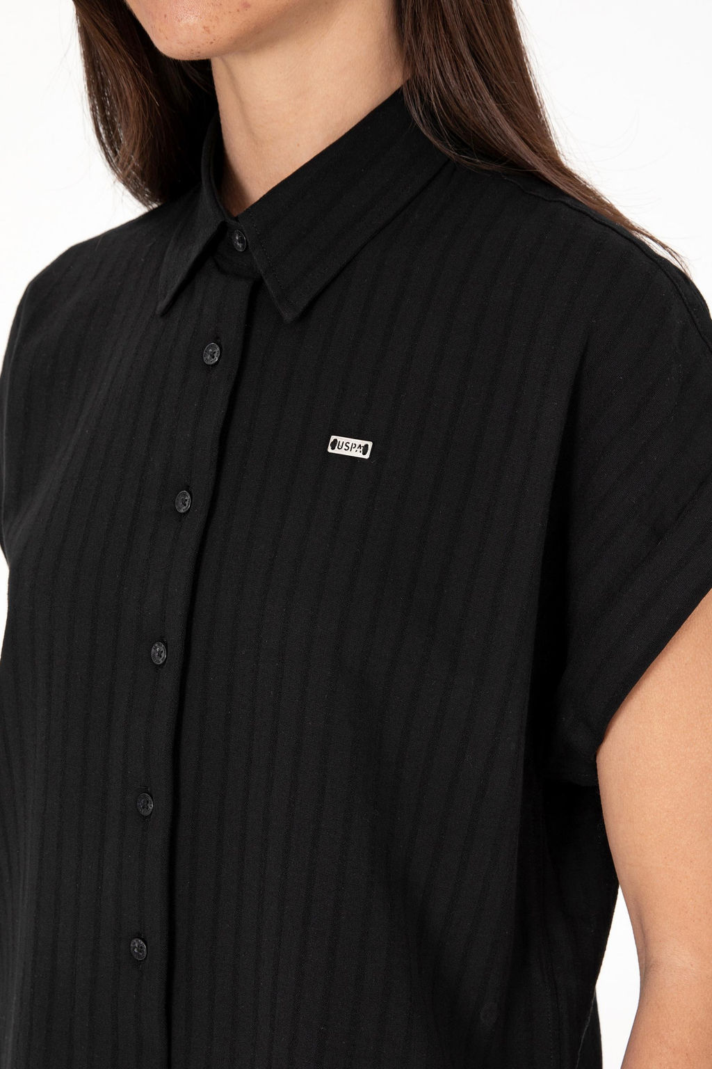 Kad_n Siyah _izgili K_sa Kollu G_mlek Sepette S_rpriz _ndirim - U.s. polo assn фото 7