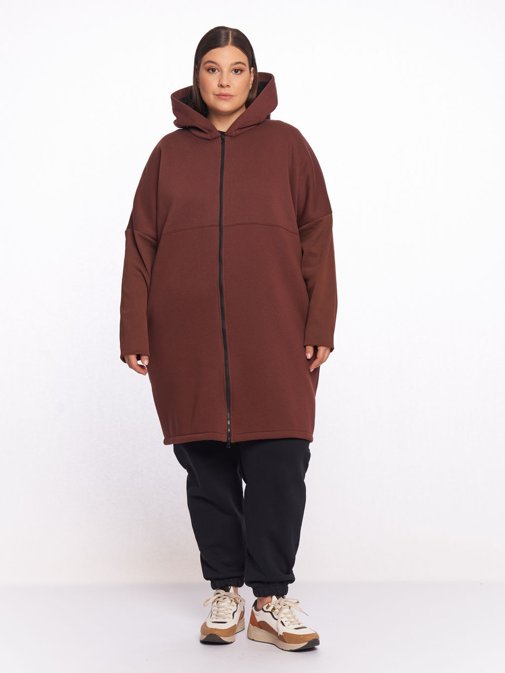 Пальто из футера PL10261BRW20