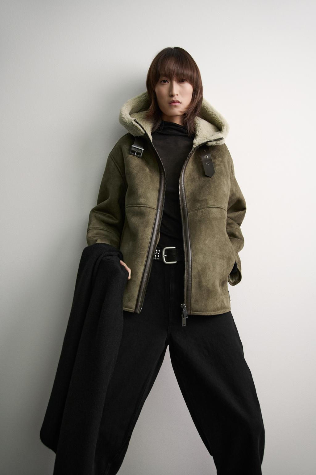 CONTRAST HOODED DOUBLE-FACED JACKET ZW COLLECTION - Zara фото 13