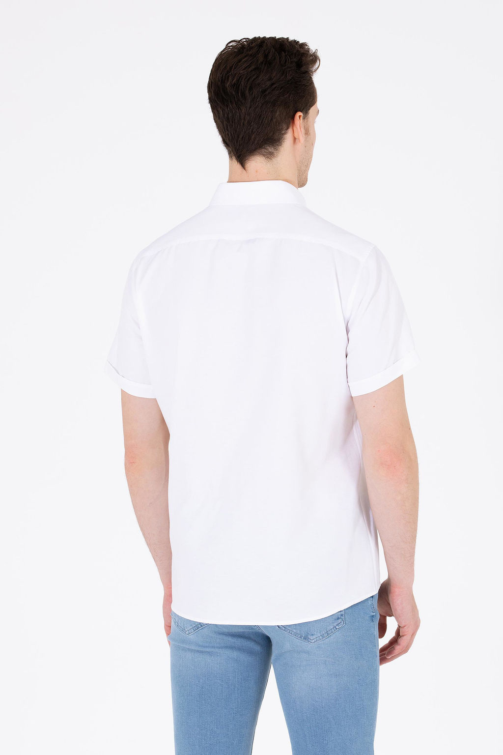 Мужская белая рубашка для рубашки с коротким рубашкой. - U.s. polo assn фото 5