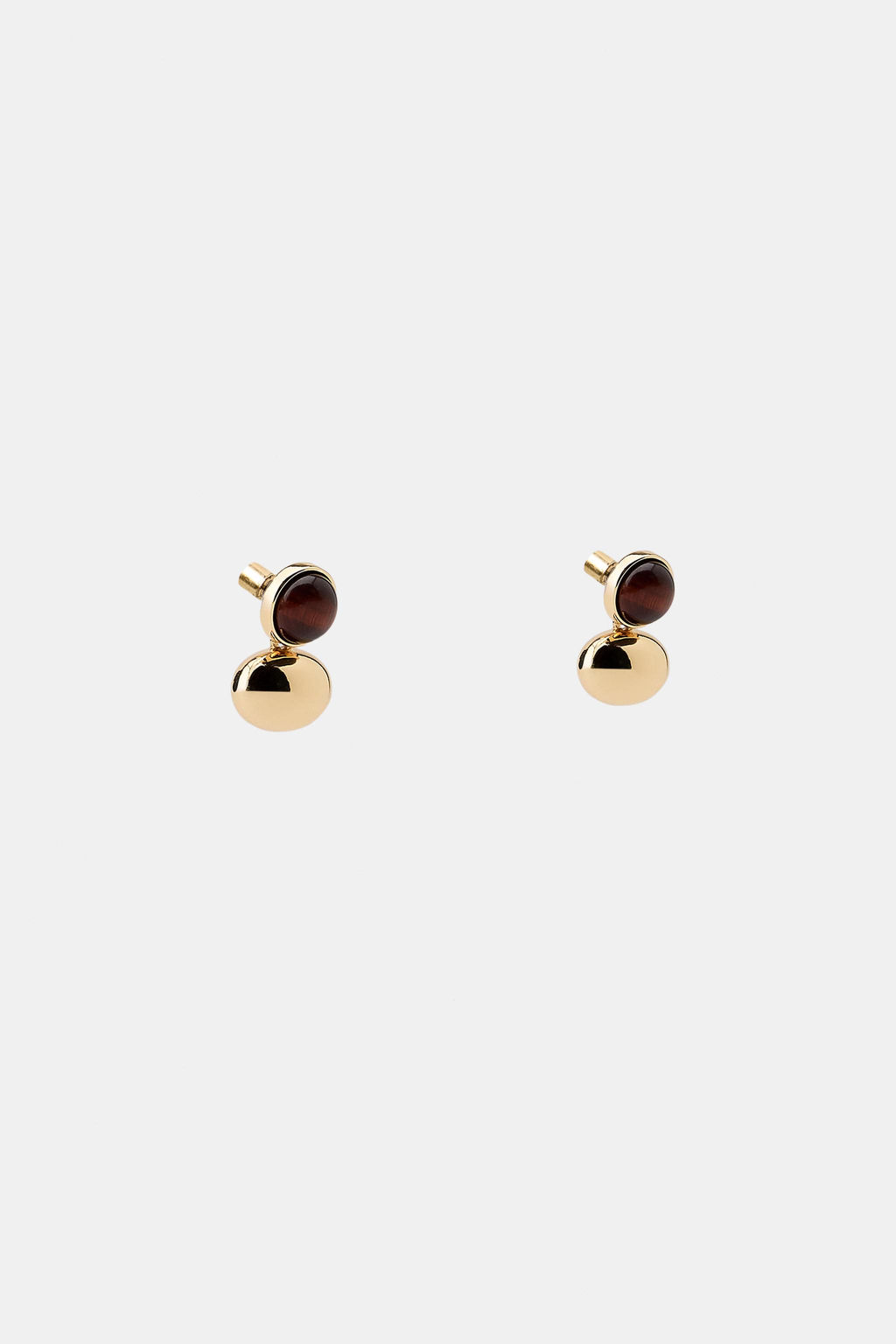 DOUBLE BALL STONE EARRINGS - Zara фото 4