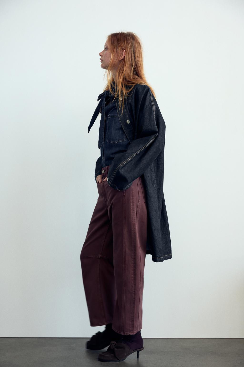 RELAXED BALLOON MID-WAIST TRF JEANS - Zara фото 24