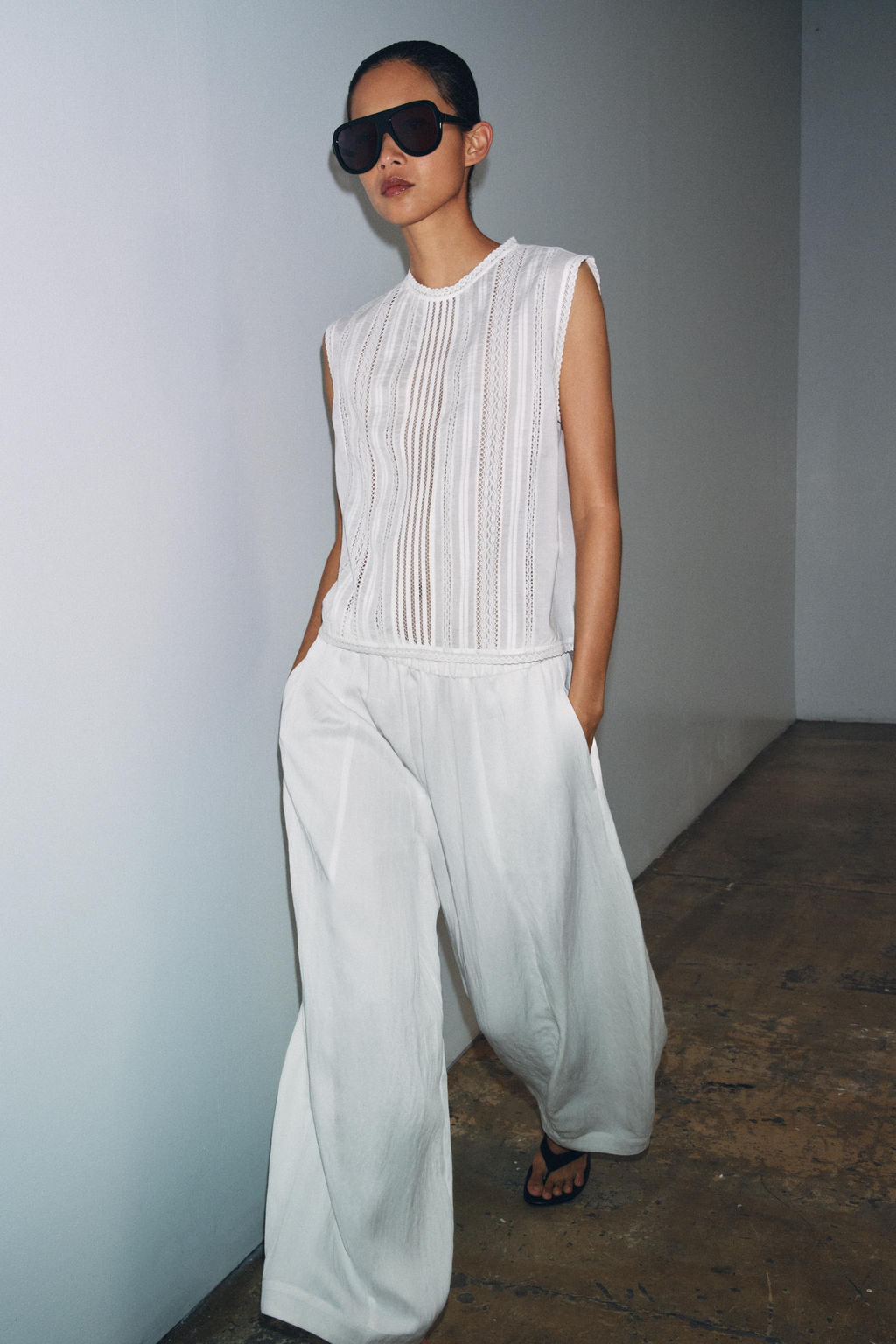 BLUSA ROM?NTICA BORDADA ZW COLLECTION / Blanco - Zara фото 8